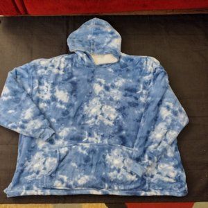 HUGGLE Hoodie Sherpa lined Cozy Blanket Hoodie Blue